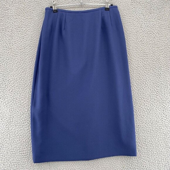 Le Suit Skirt Womens 8 Navy Midi Straight Pencil Suit Career Office Work Casual - Picture 1 of 10
